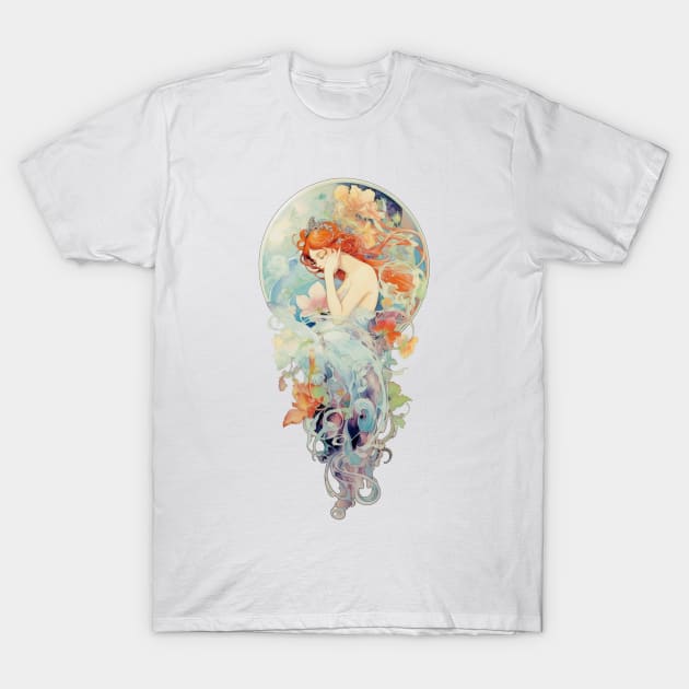 Art Nouveau Flower Fairy 03 T-Shirt by Mistywisp